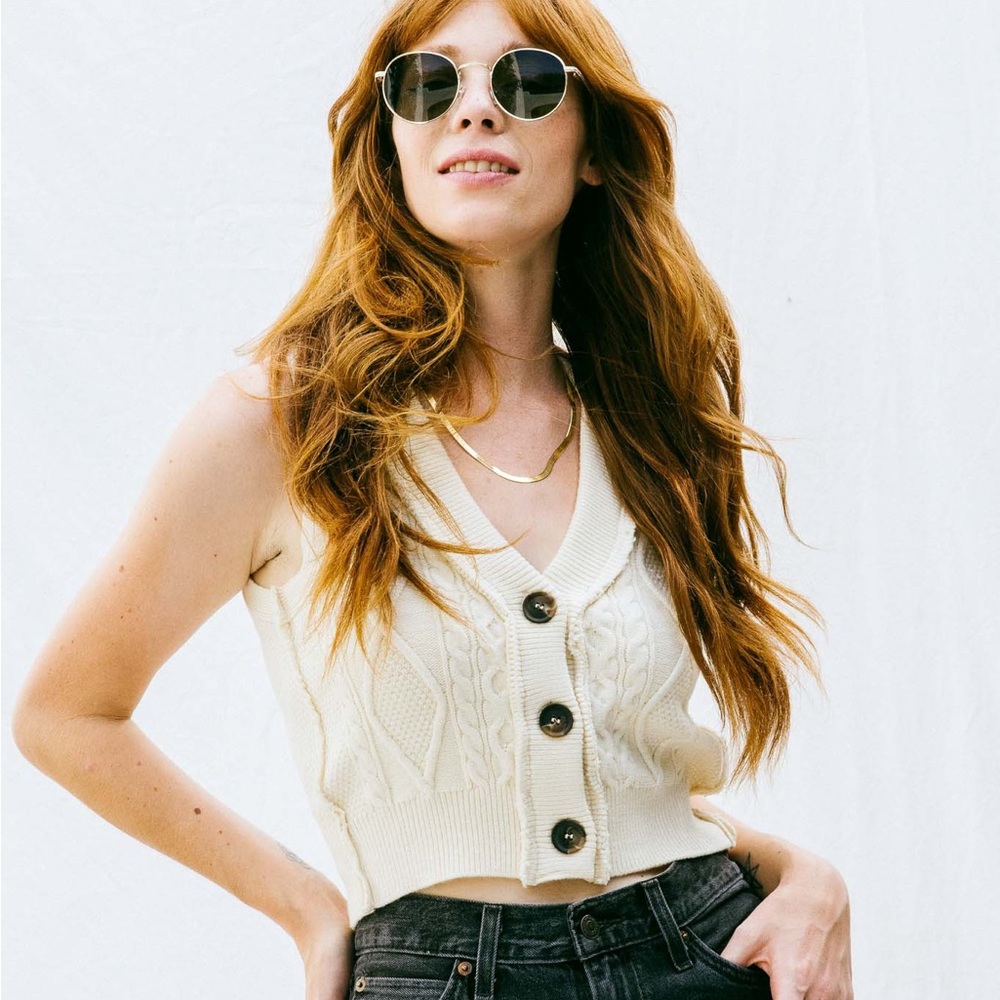Free People Denson Cable Vest